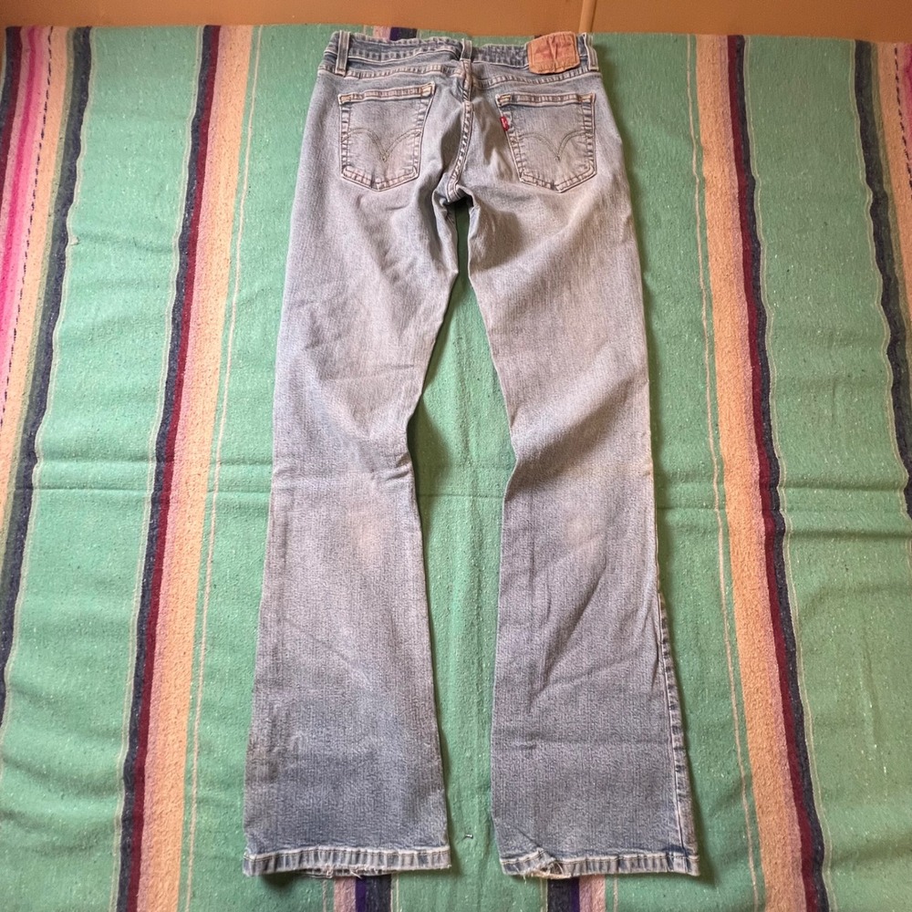 Levis 512 Superlow Bootcut Jeans Womens 3M Light Wash Blue Denim Y2K Flare